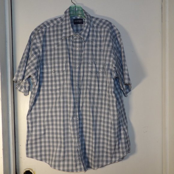 Wrangler Short Sleeve Pearl Snap Down Western  Shirt Sz XL - Picture 2 of 5